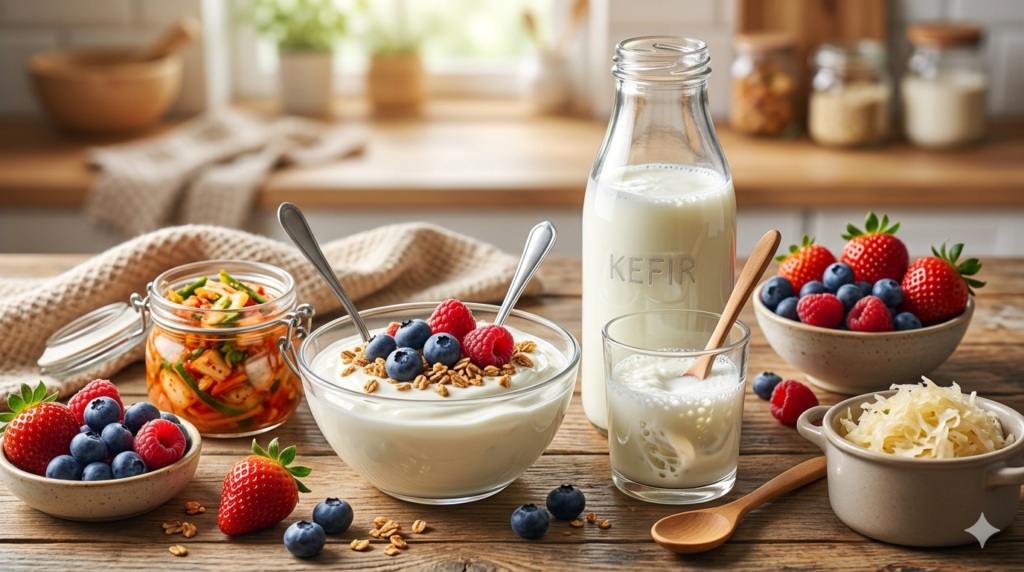 probiotics foods for gut health yogurt kefir benefits